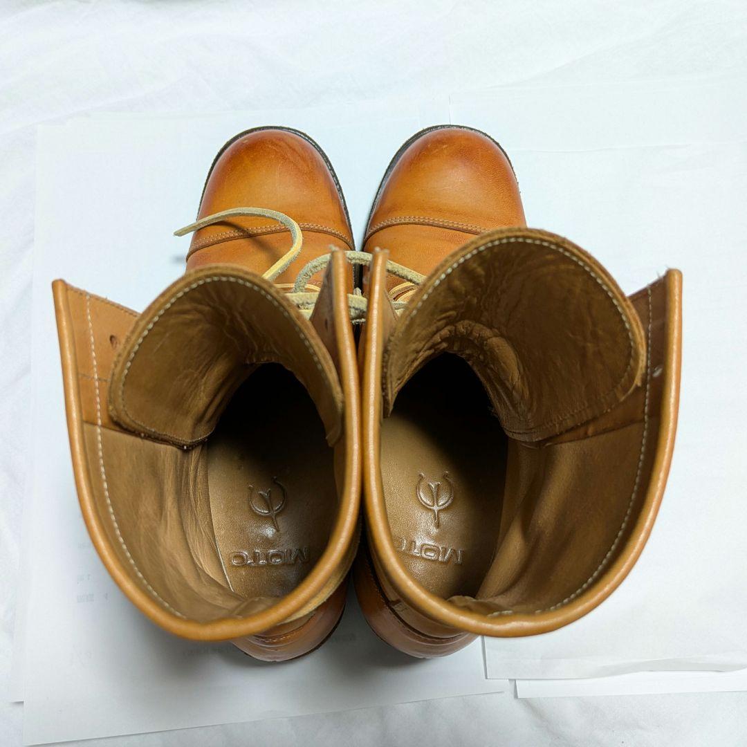 【MOTO】レースアップブーツ　編み上げブーツ　レザーブーツ　24cm相当