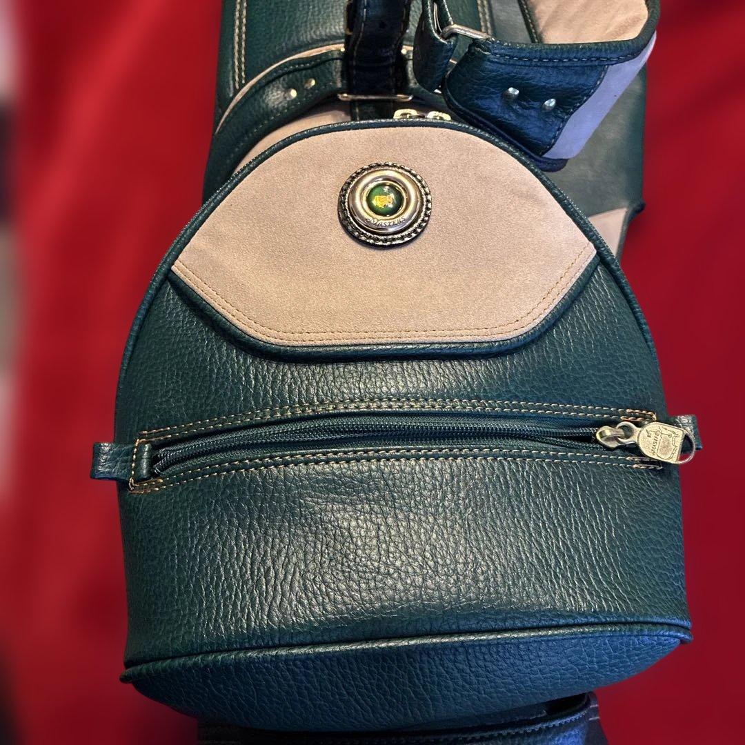 ミズノ　MASTERS キャディバッグ グリーン レザー