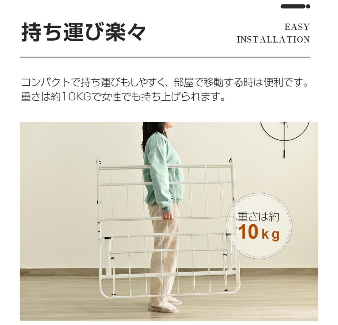 超人気！パイプベッド 折りたたみベッド シングル 組立簡単 Black