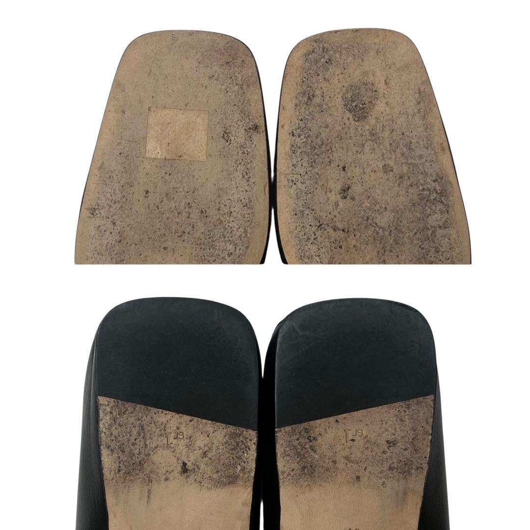 極美品 セルジオロッシ 37 SR1 ロゴプレート ローファー スリッポン 黒