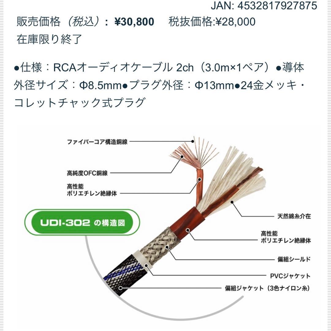 ☀1セット☀UDI-302-2m RCAケーブル