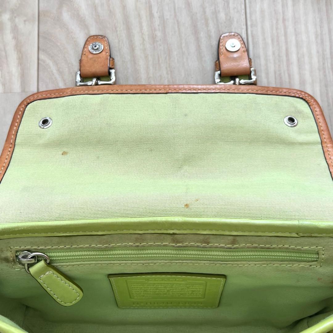 COACH ショルダーバッグ キャンバス×レザー 斜めがけ クロスボディ y2k