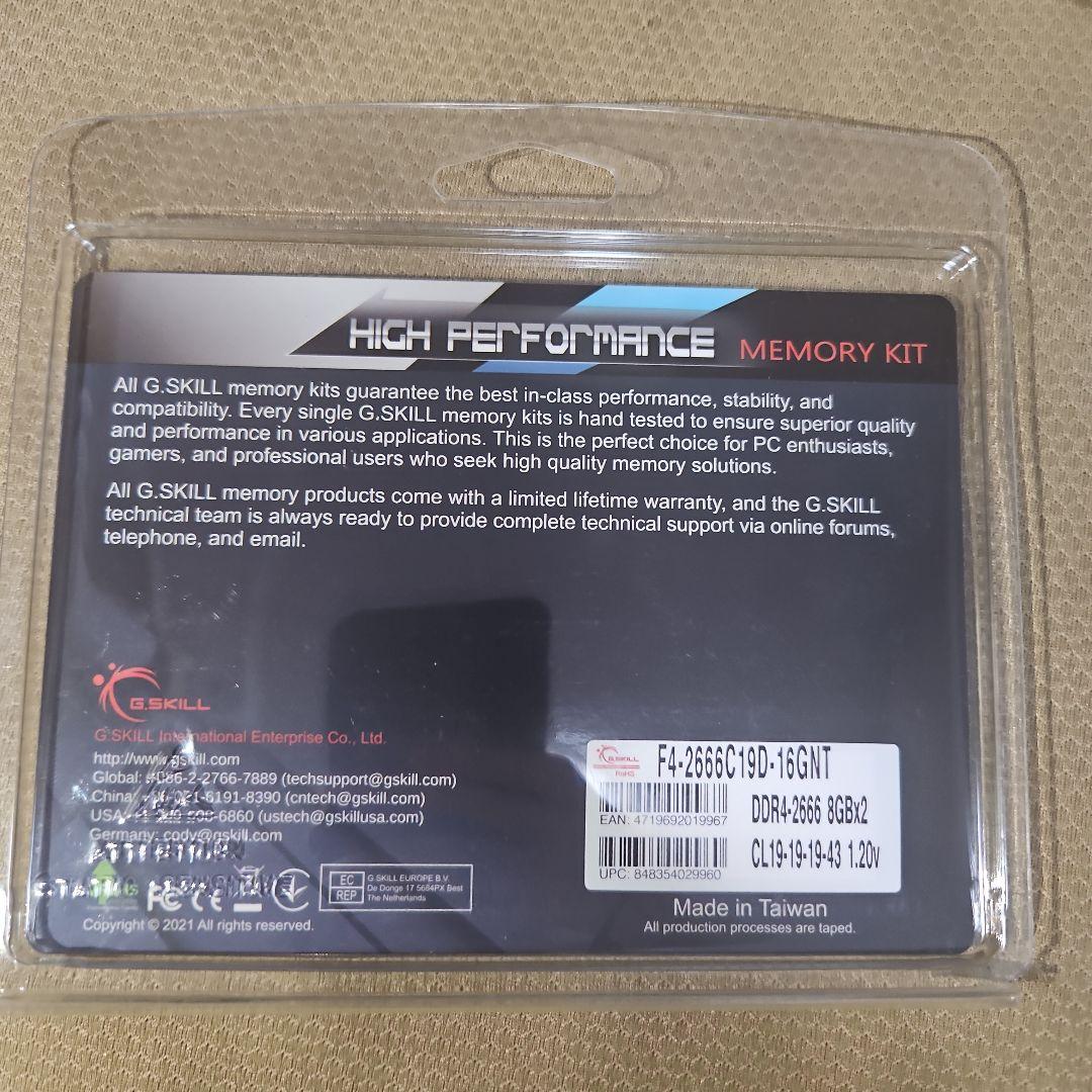 G.SKILL デスクトップ用メモリ DDR4 2666 8GB x 2