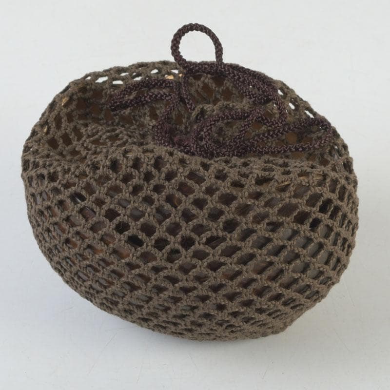 茶道具　椰子の実　内金溜　菓子器　時代箱　M　9853