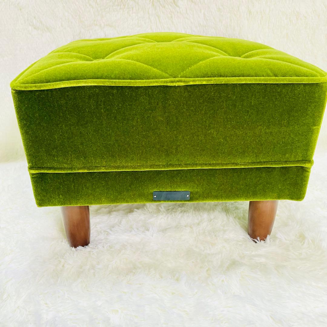 超美品　カリモク60 オットマン　モケットグリーン　ロビーチェア　Kチェア