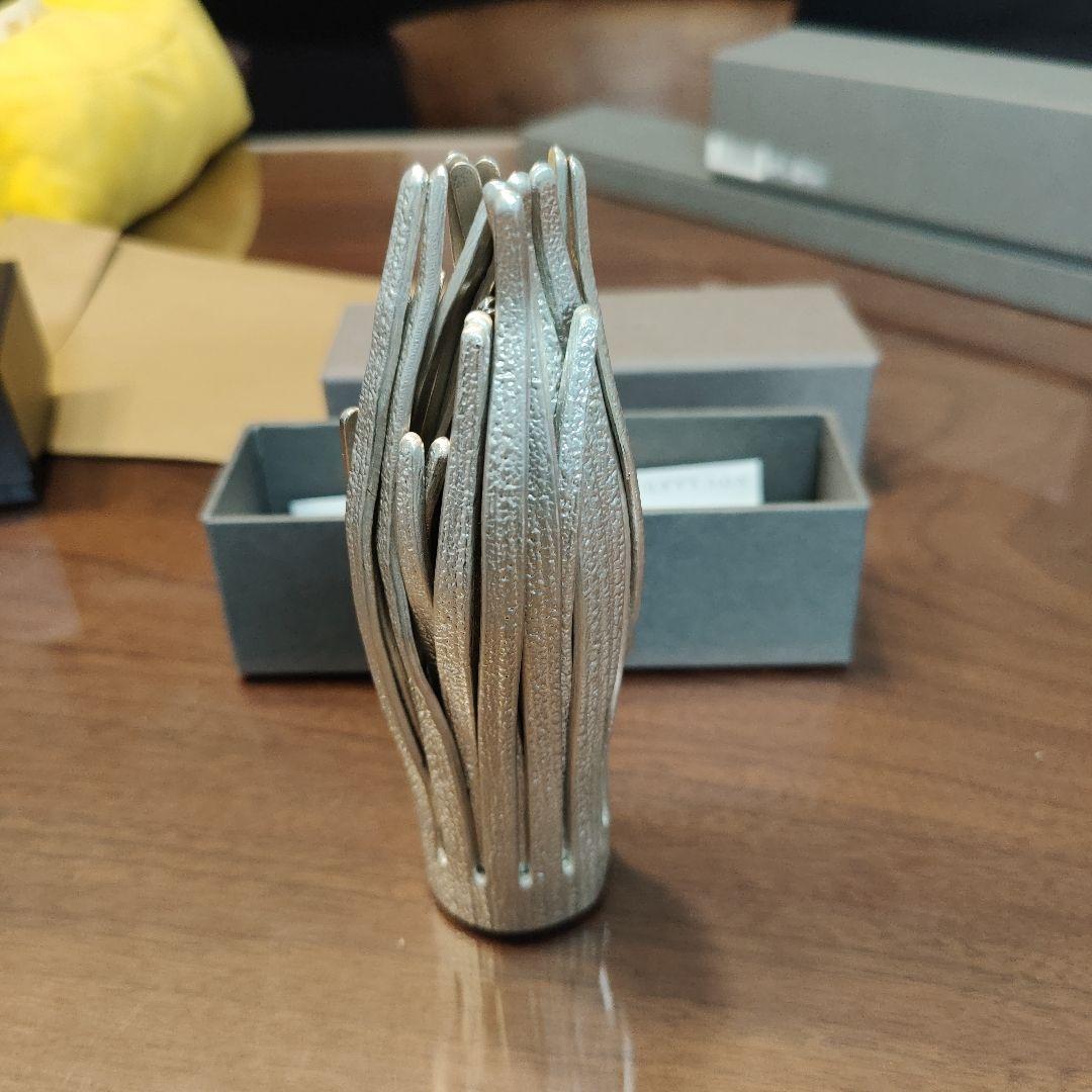 能作花器 NOUSAKU シルバー金属製モダン花瓶値下げ