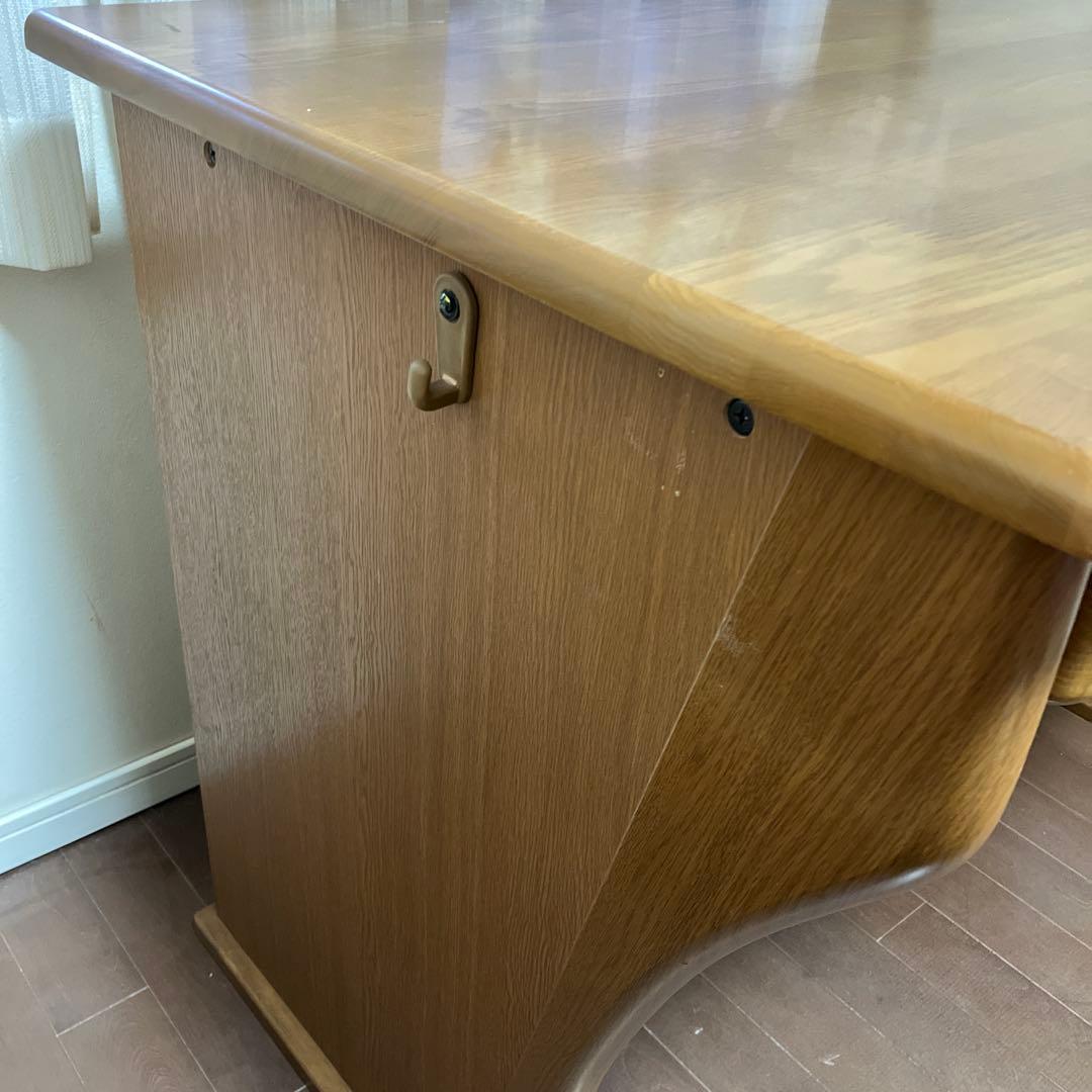 【送料込み匿名発送】木製ブラウン　シンプルデスク 引き出し付き