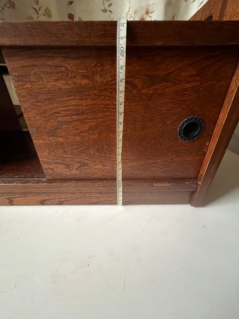 昭和レトロ 木製 小物収納 キャスター付き お座敷ワゴン ポット台