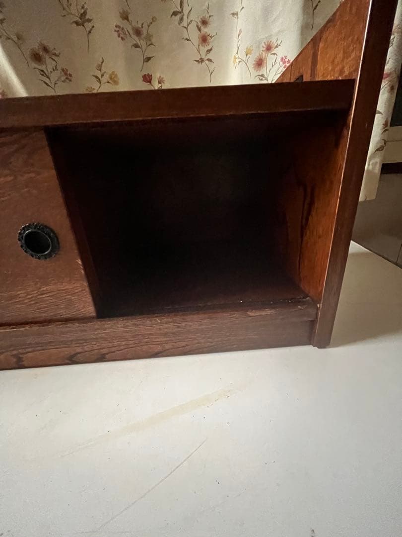 昭和レトロ 木製 小物収納 キャスター付き お座敷ワゴン ポット台