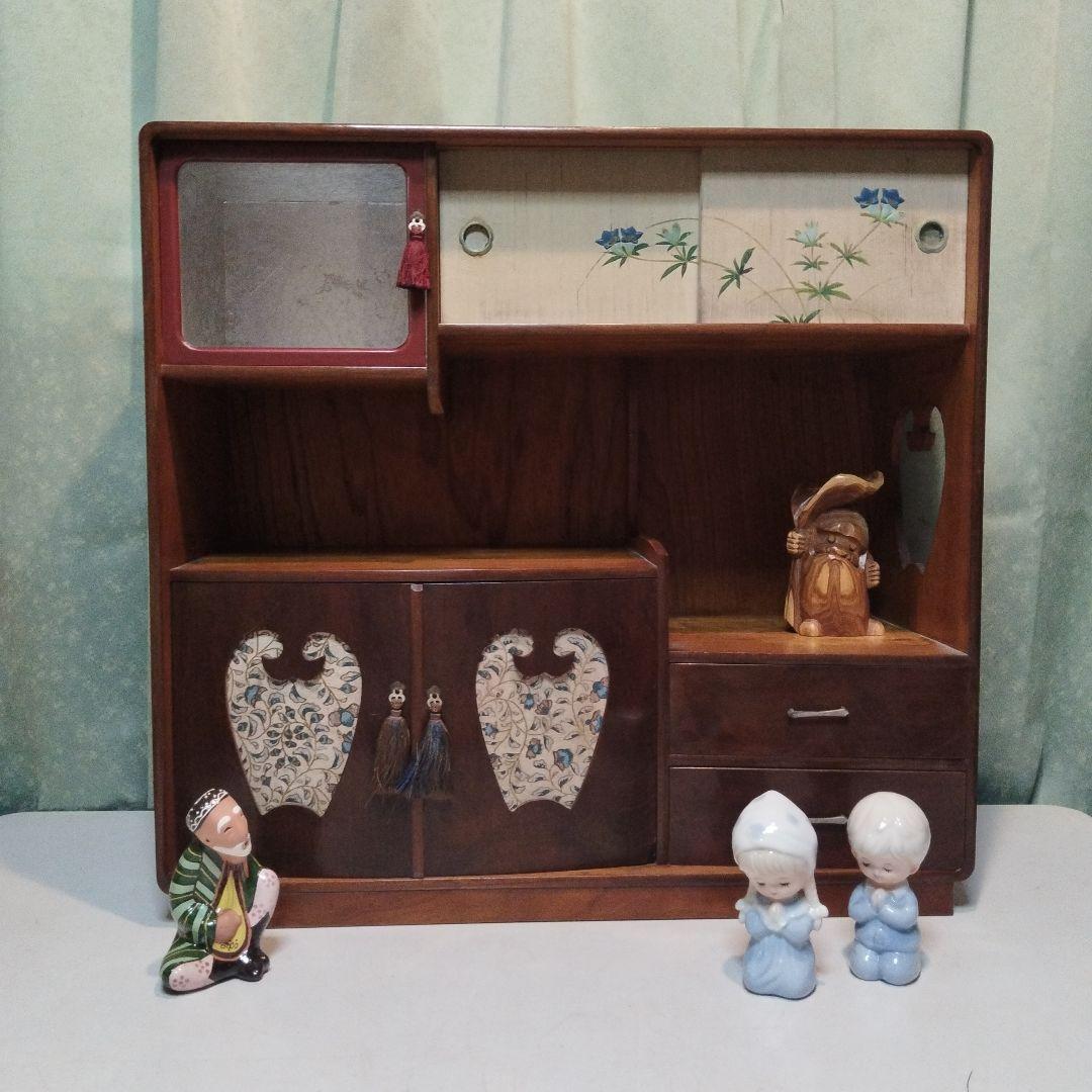 100年前　茶箪笥　飾り棚　サイドボード　桐家具　手作り　大正　昭和　民芸家具