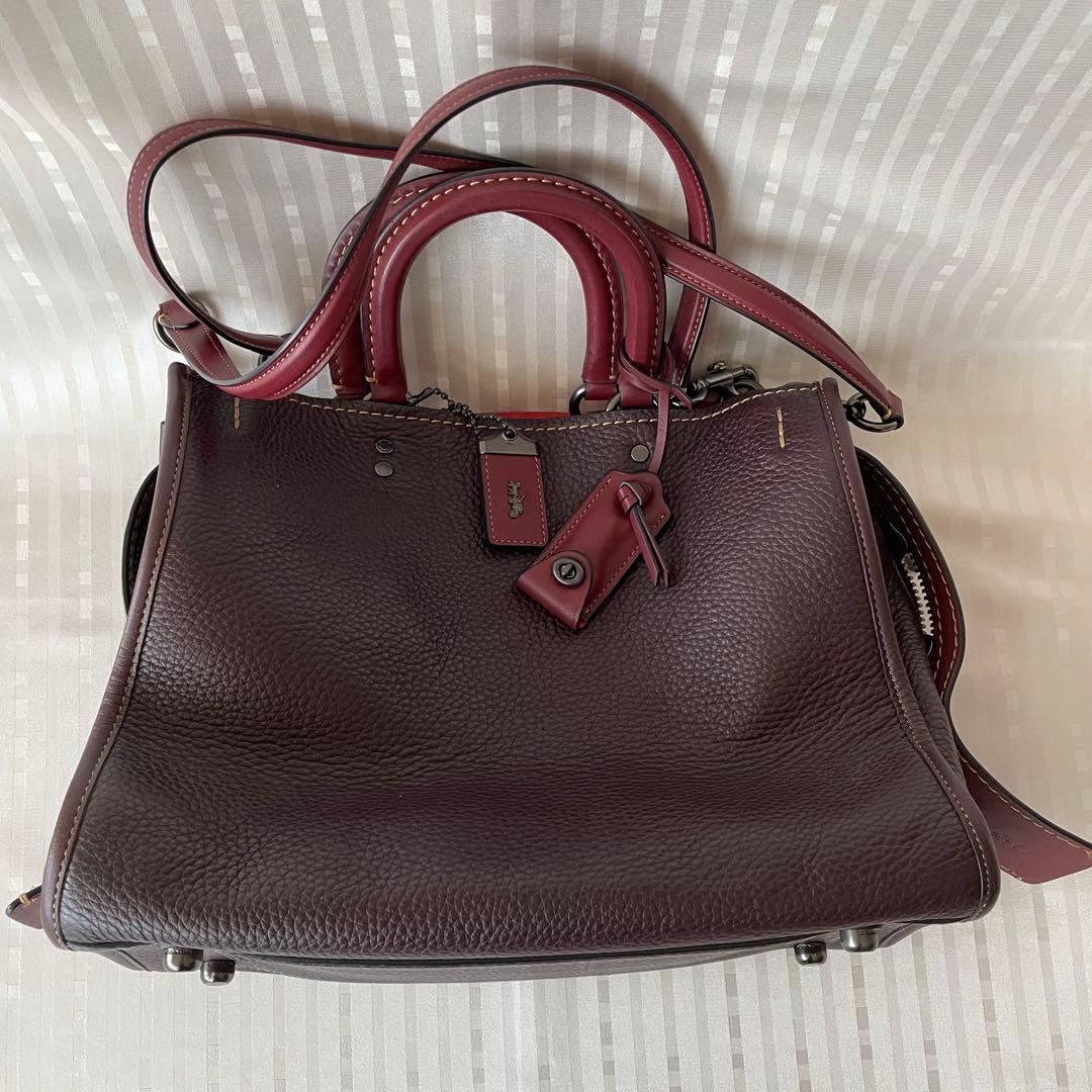 コーチ ローグ 2WAY バーガンディ 美品