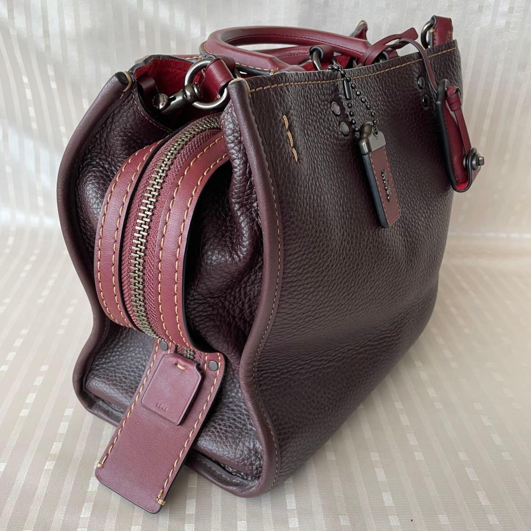 コーチ ローグ 2WAY バーガンディ 美品