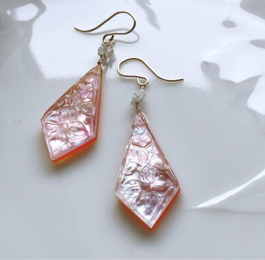 マルモ◆水晶×黒蝶貝トリプレットストーンチャーム✧カイヤナイト