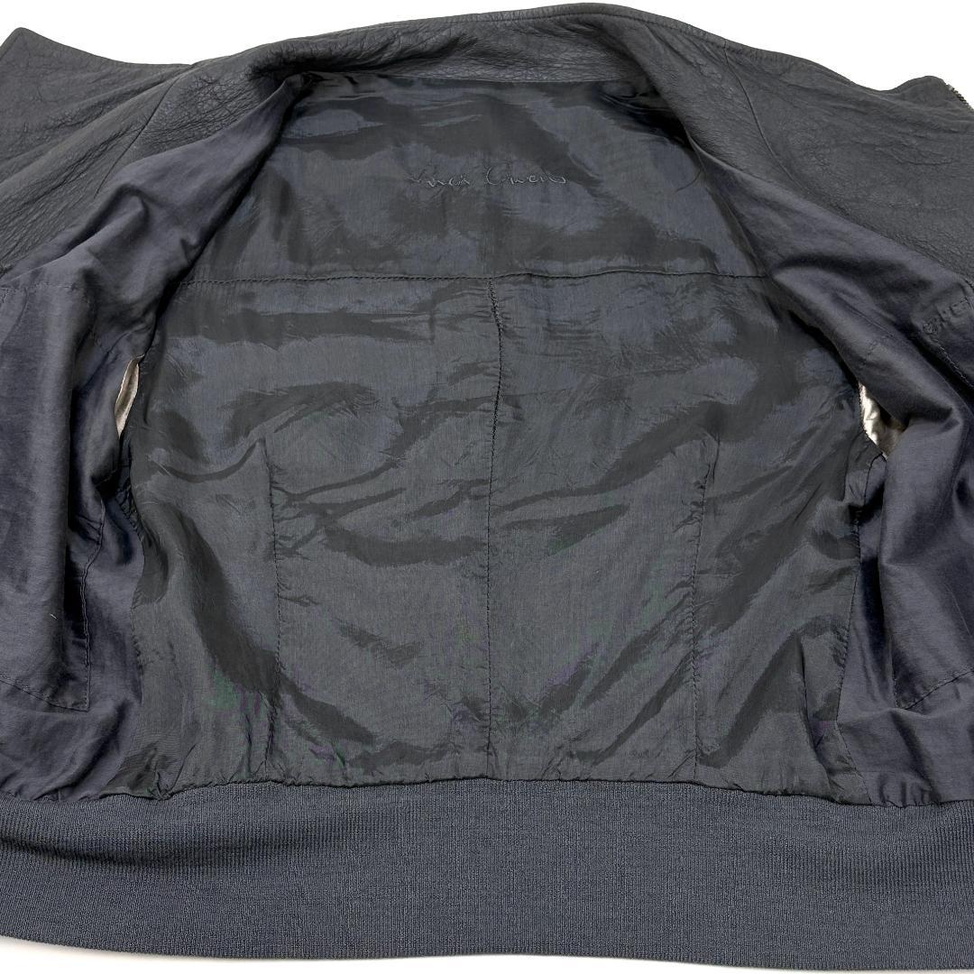 Rick Owens ラムレザー ハイネック ライダースジャケット 40 グレー