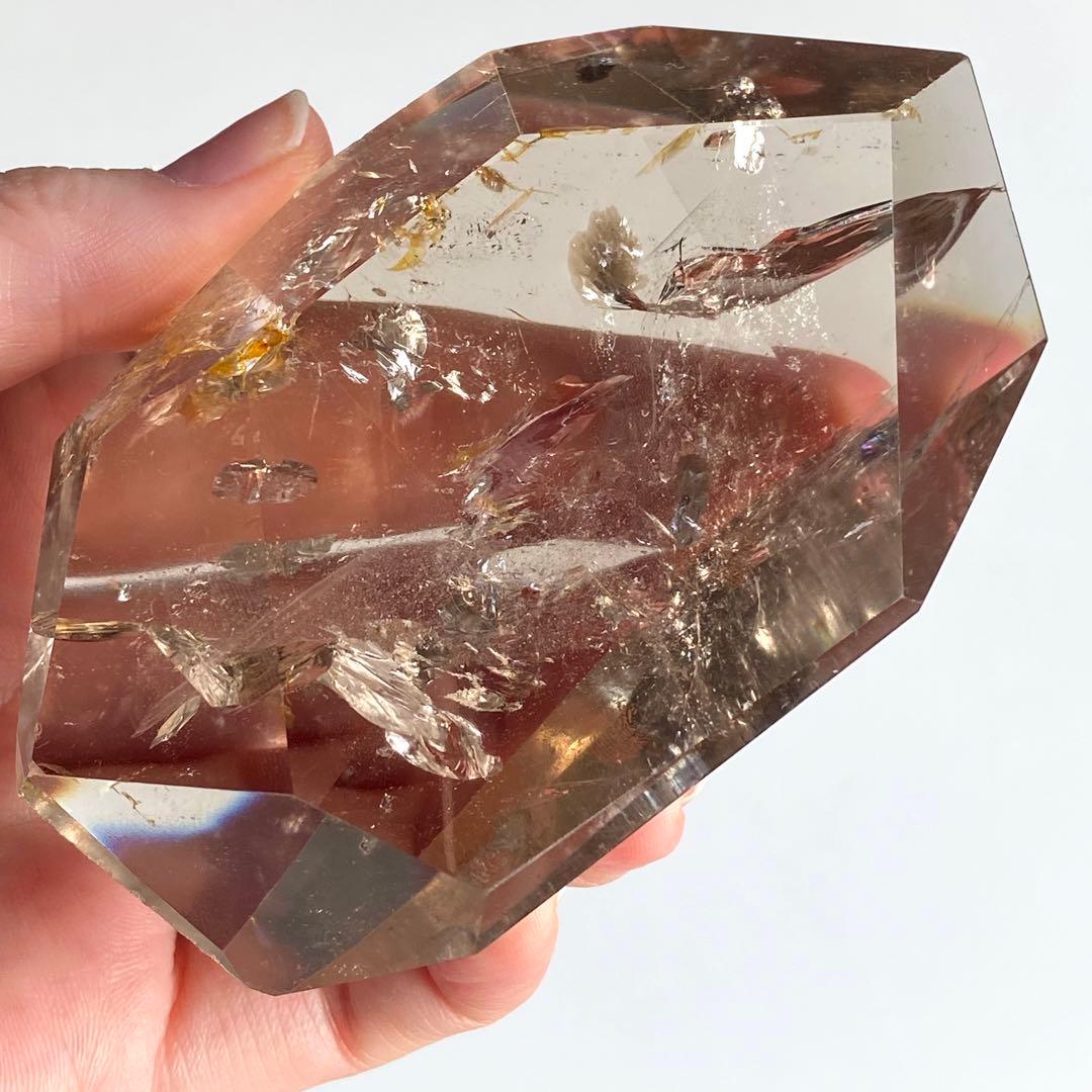 【 ネパール産 ヒマラヤ 水晶 虹入り スモーキー クォーツ フリーカット 】