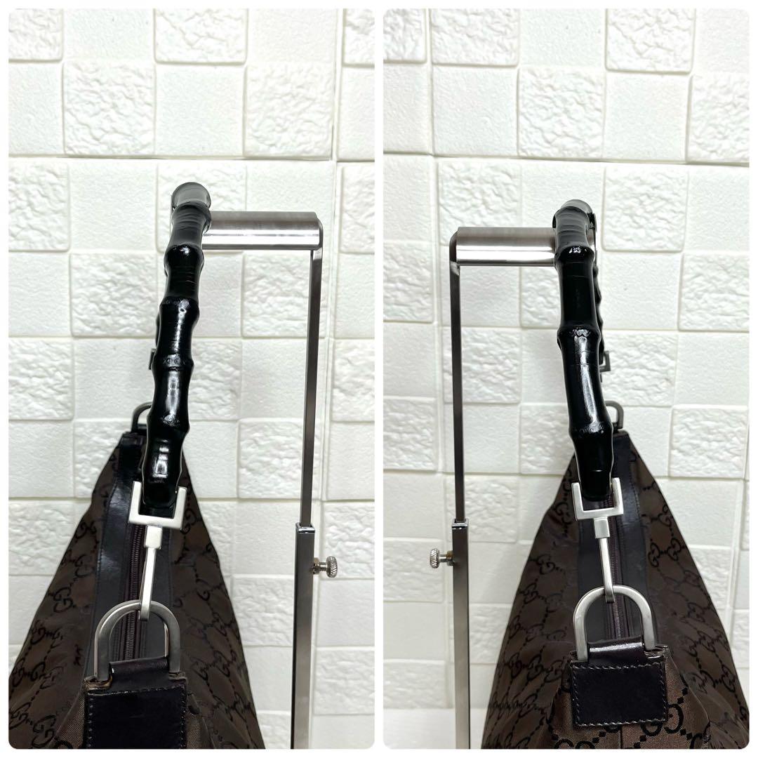 ✨極美品✨☘️GUCCI☘️✨ワンショルダー✨バンブー✨GG柄✨ナイロンキャンバス✨