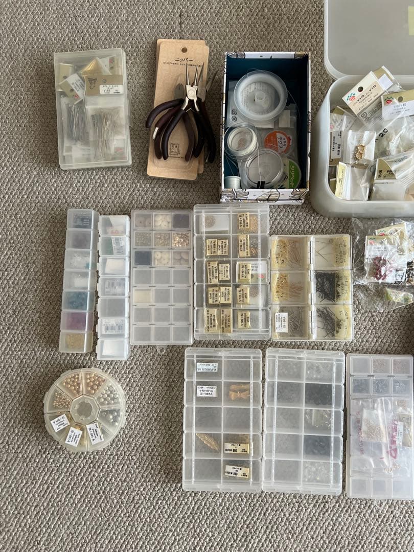 アクセサリー制作ツールと材料セットまとめ売り