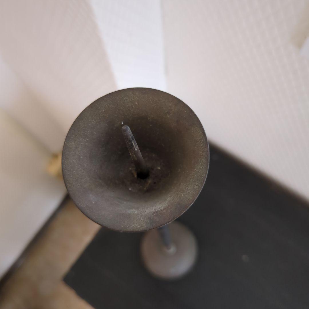 骨董 燭台 金属製 キャンドルスタンド オブジェ ろうそく立 シンプル