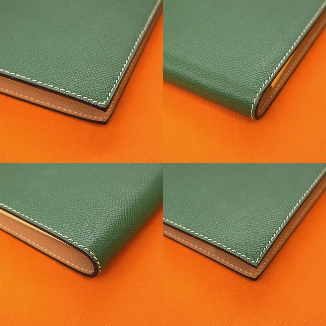 希少　美品　保存袋付き　 エルメス A4　ノートカバー　バイカラー　アジェンダ