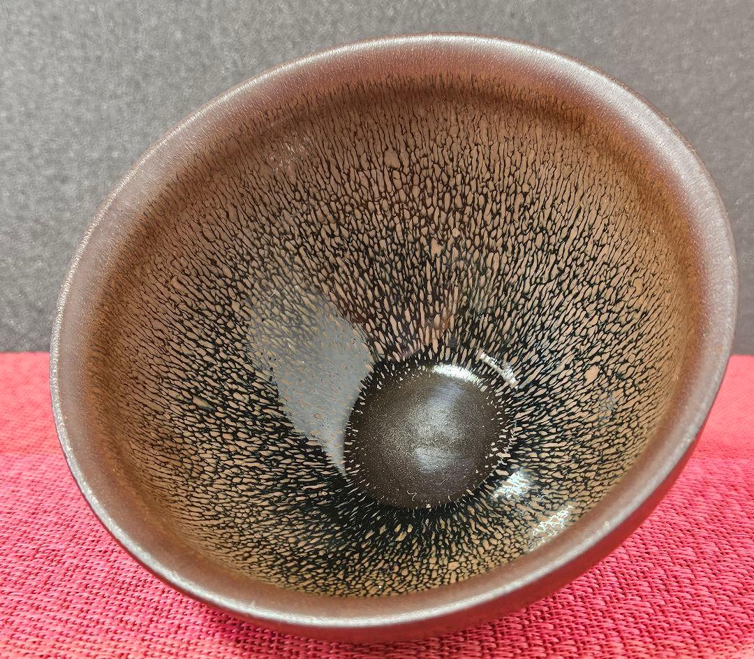 【名品❗】中国古美術　中国古陶磁器　建窯　供御　彫り銘　禾目天目茶碗　茶道具茶器