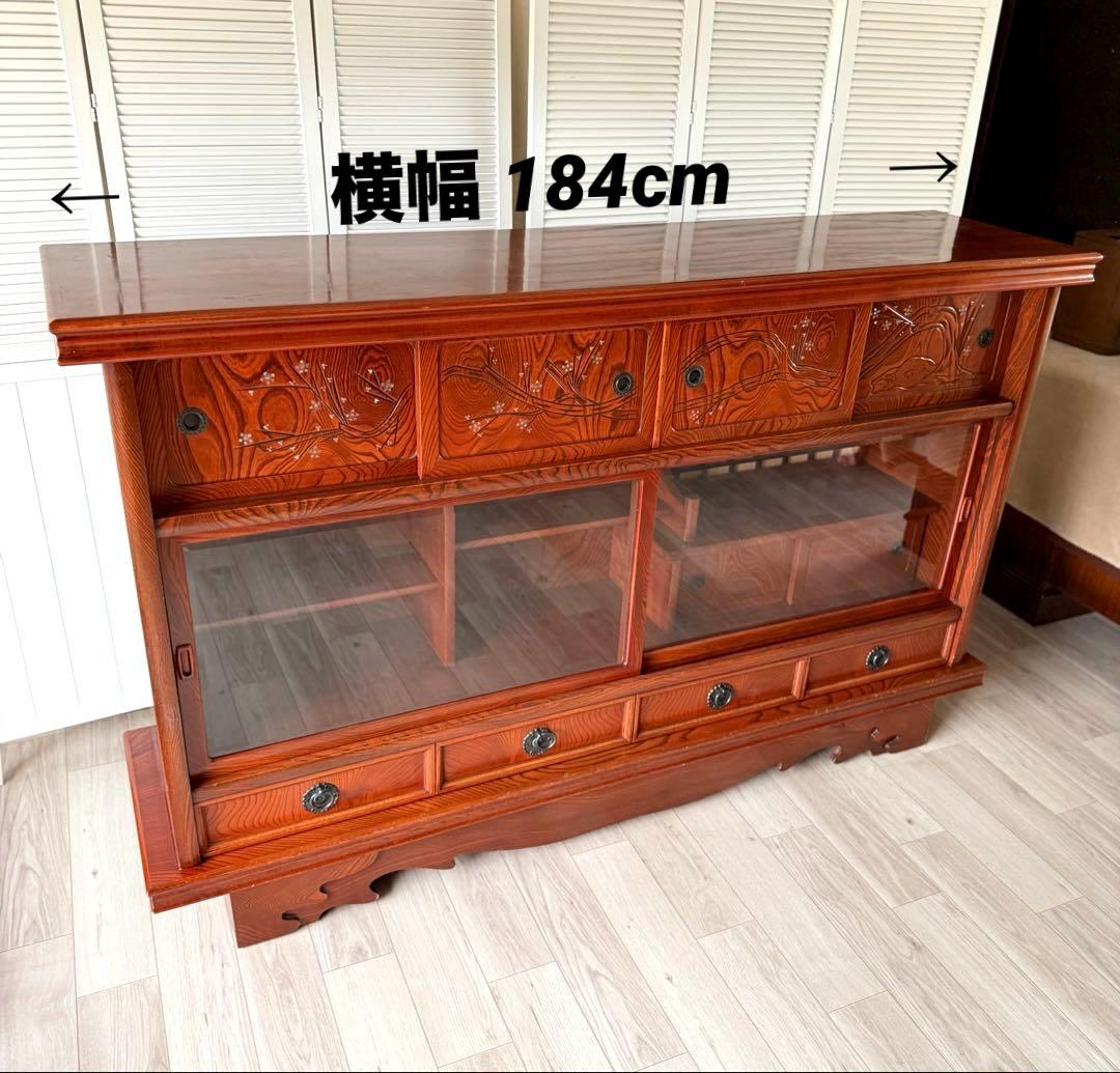 欅材 レトロ茶箪笥 水箪笥 古家具 昭和 アンティーク 収納棚