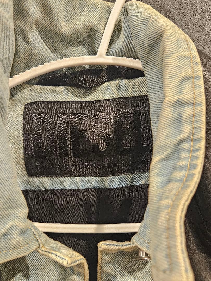 DIESEL ディーゼル ライダースジャケット サイズ:S 羊皮×デニム