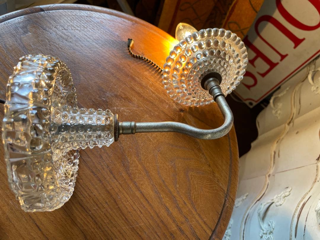 アンティーク　ウォール　壁掛け　ランプ　ミルクガラス　ガラス　シェード　アメリカ