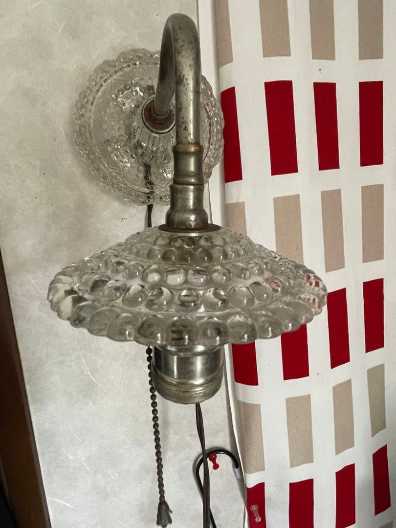 アンティーク　ウォール　壁掛け　ランプ　ミルクガラス　ガラス　シェード　アメリカ