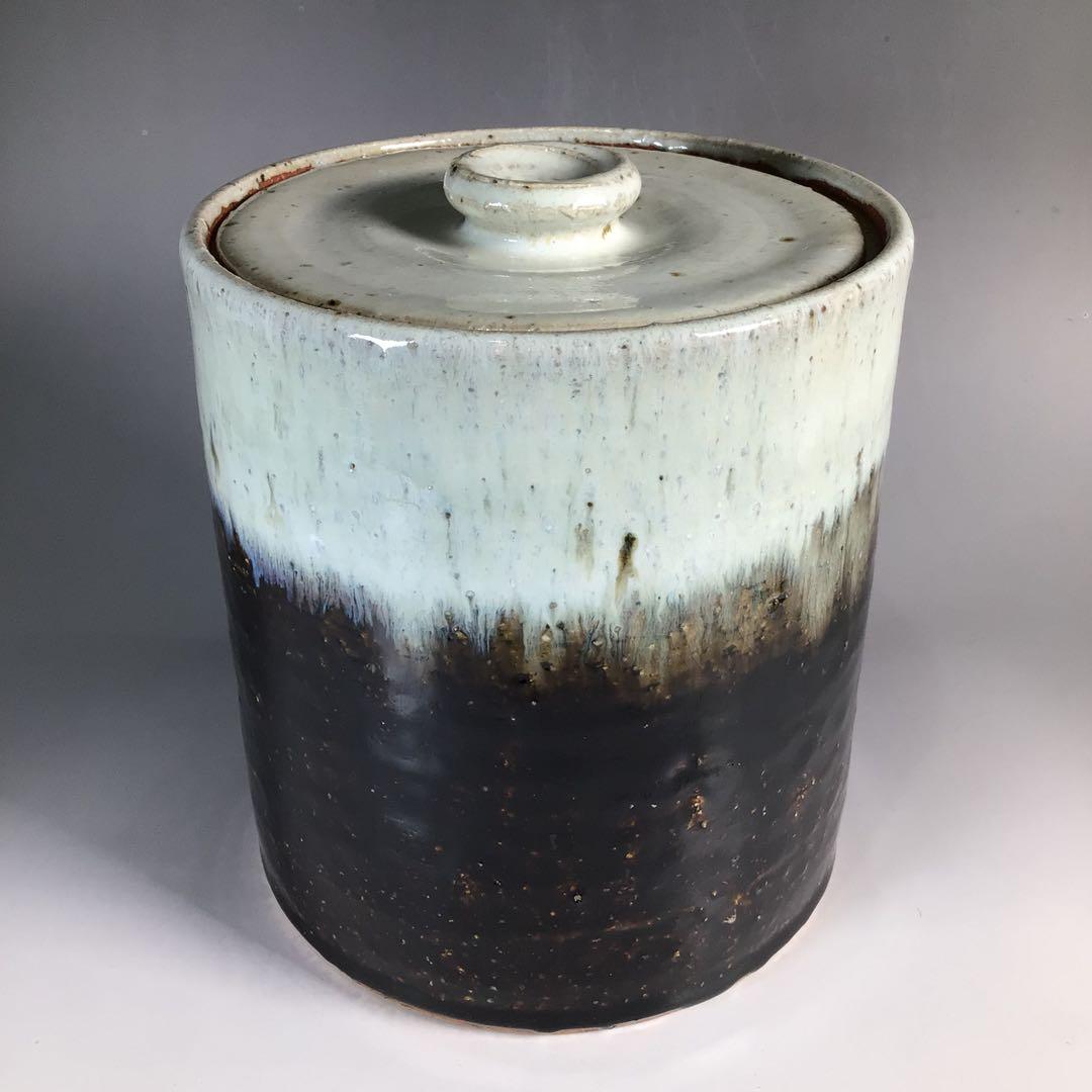 Ｎ２７５　水指　『三田　奥村俊彦造』『朝鮮唐津』『一重口水指』　共箱　茶道具