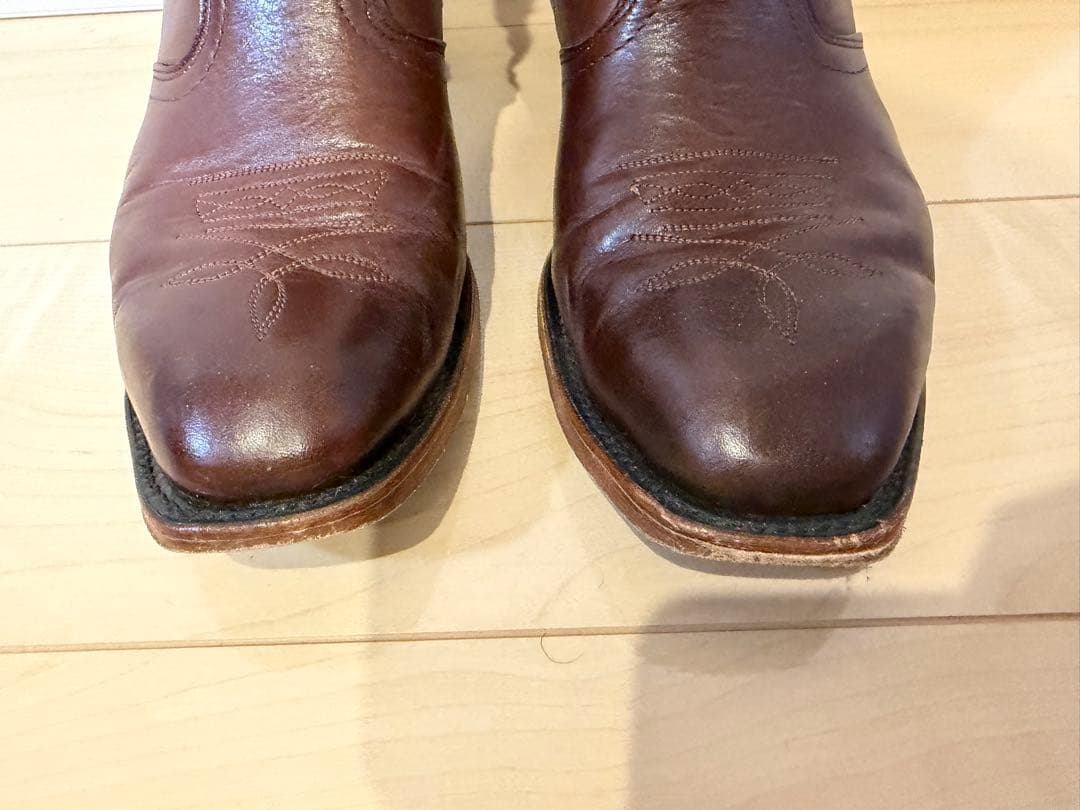 ブラウン Boulet ジッパー付き ウエスタンブーツ US 11