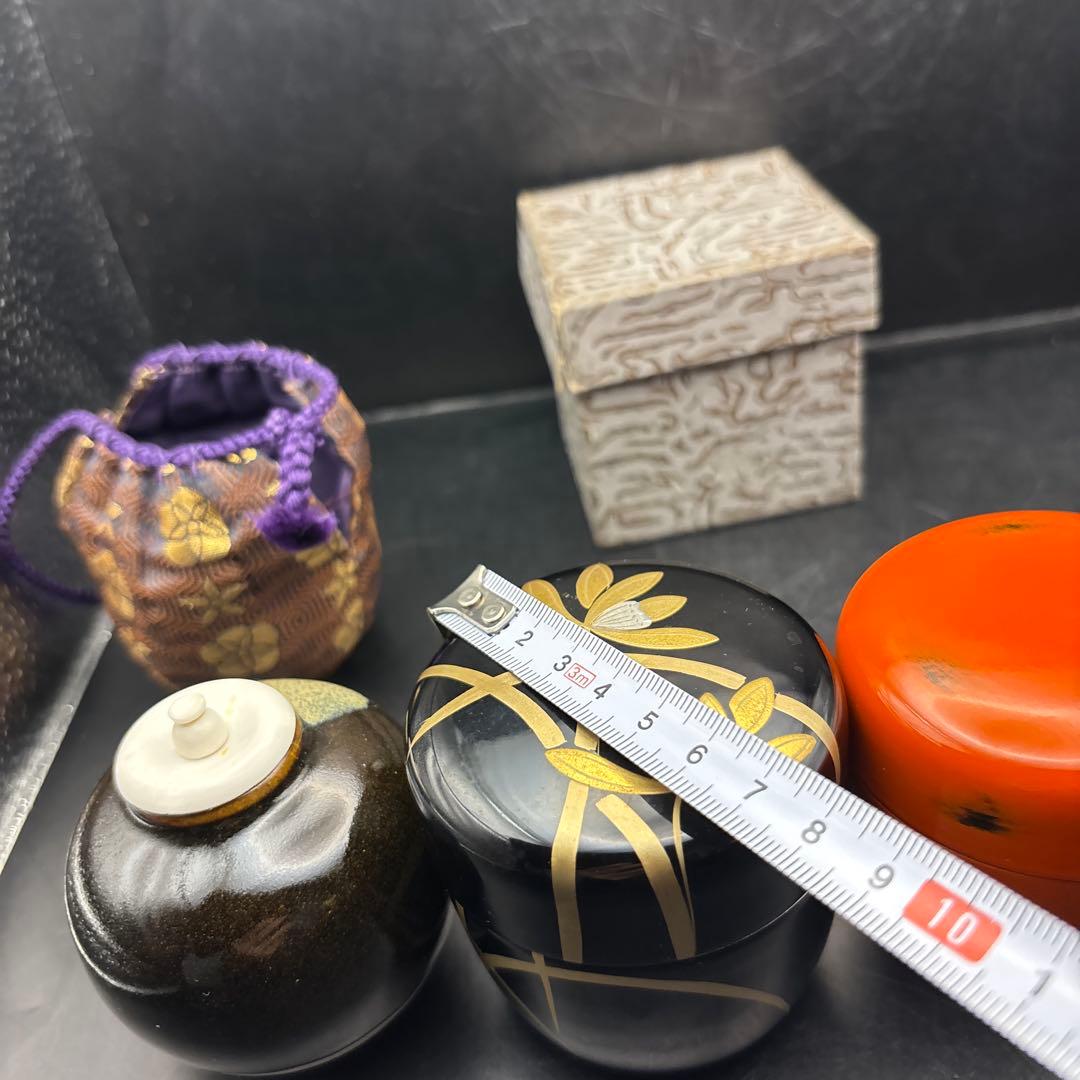 茶道具　棗　なつめ　茶入　根来塗