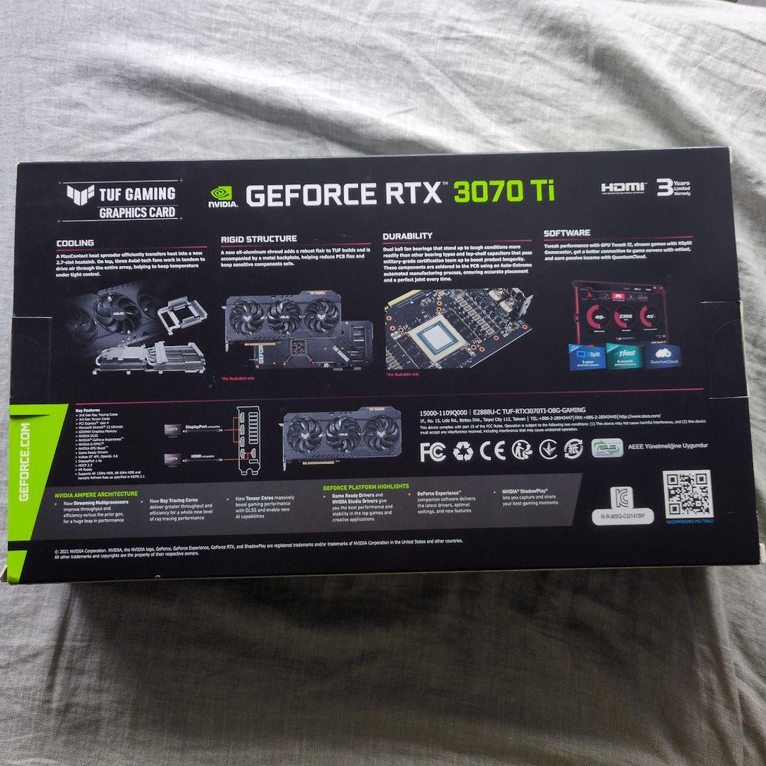 ASUS TUF-RTX3070TI-O8G-GAMING 【動作確認済み】