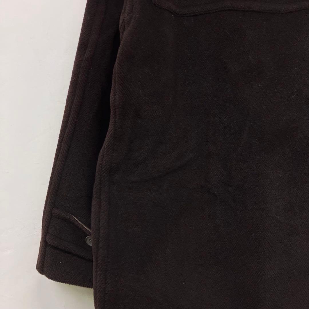 80s ロングダッフルコート イングランド製 ブラウン フード VINTAGE