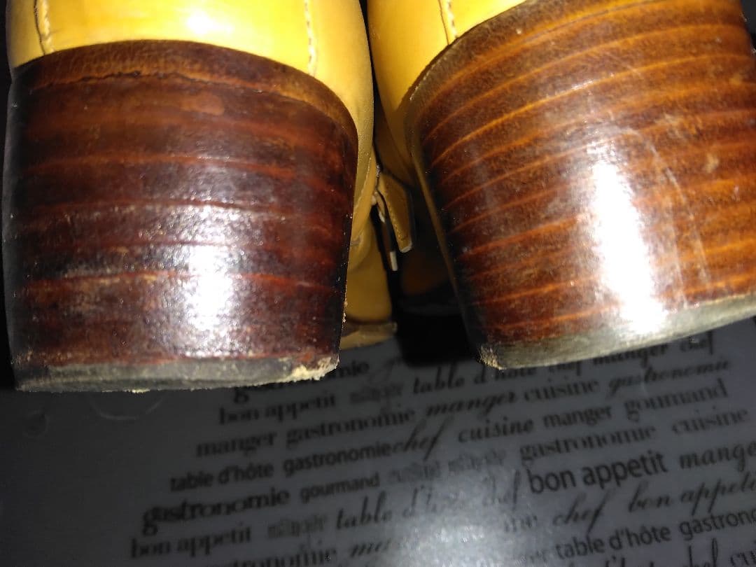 usako様おまとめ専用✴エルメスオレンジカラー本革レザーブーツ太ヒール36✴他