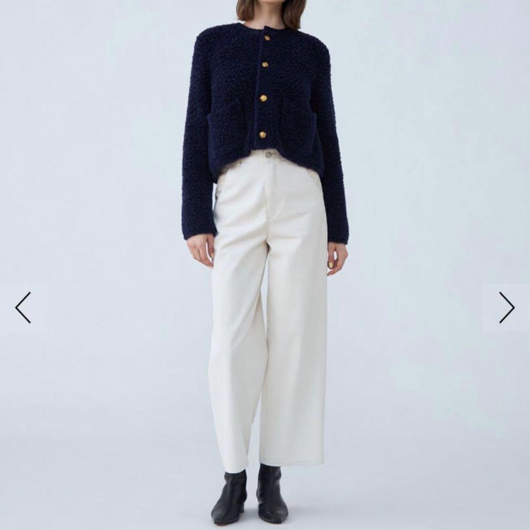 ムートン クルーネックカーディガン