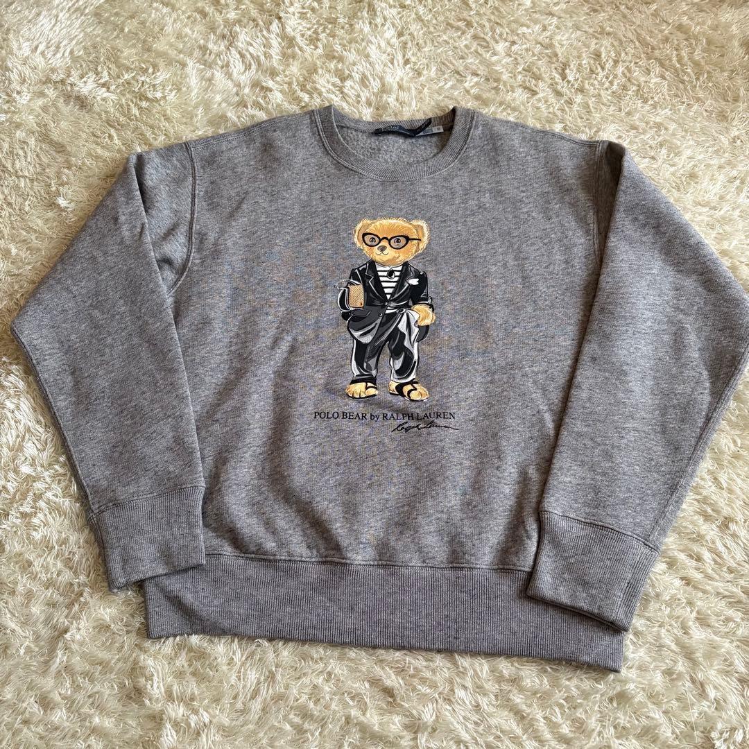 現行 ラルフローレン ポロベア フリースクルーネック 裏起毛 トレーナー M