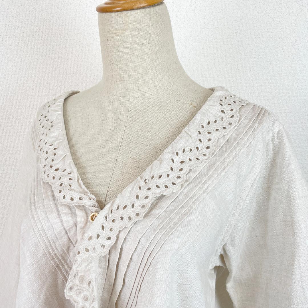 ♪美品♪ 45R 綿麻シャンブレーのカシュクール