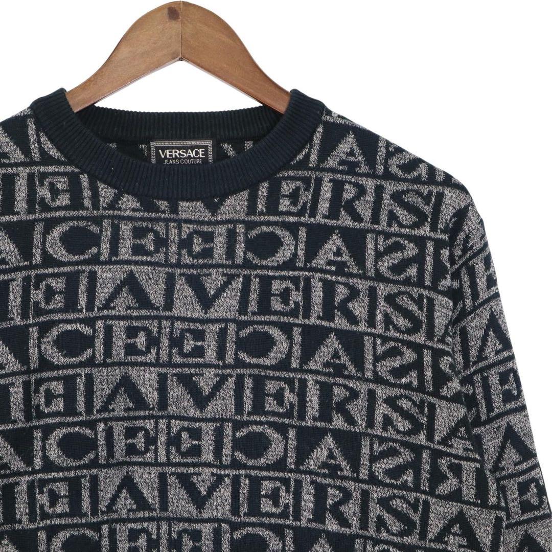 VERSACE (ヴェルサーチ) ブランドロゴ クルーネックニット セーター