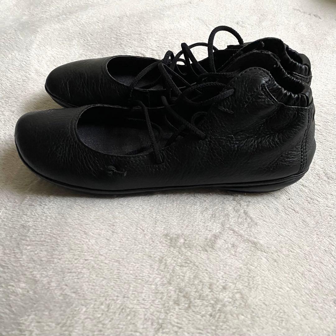 【美品✨】Camper ライトニナ　レースアップバレエシューズ　24cm レザー