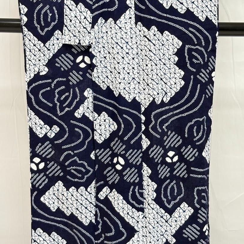 ゆりのはな　絞り浴衣　有松鳴海絞り　手蜘蛛絞り　総絞り　綿　トール　G702