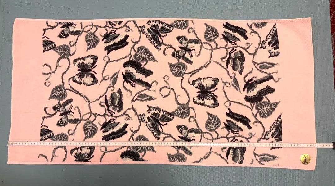 【新品】フェイラー蝶々ボタニカル柄 ピンクブランケット　大判バスタオル