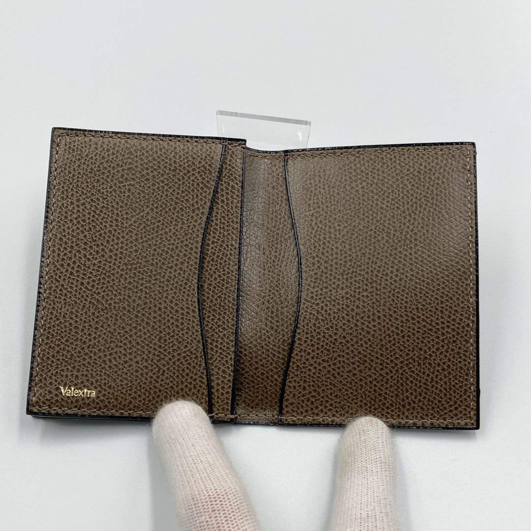 【美品】VALEXTRA ヴァレクストラ レザー 名刺入れ カードケース GRY