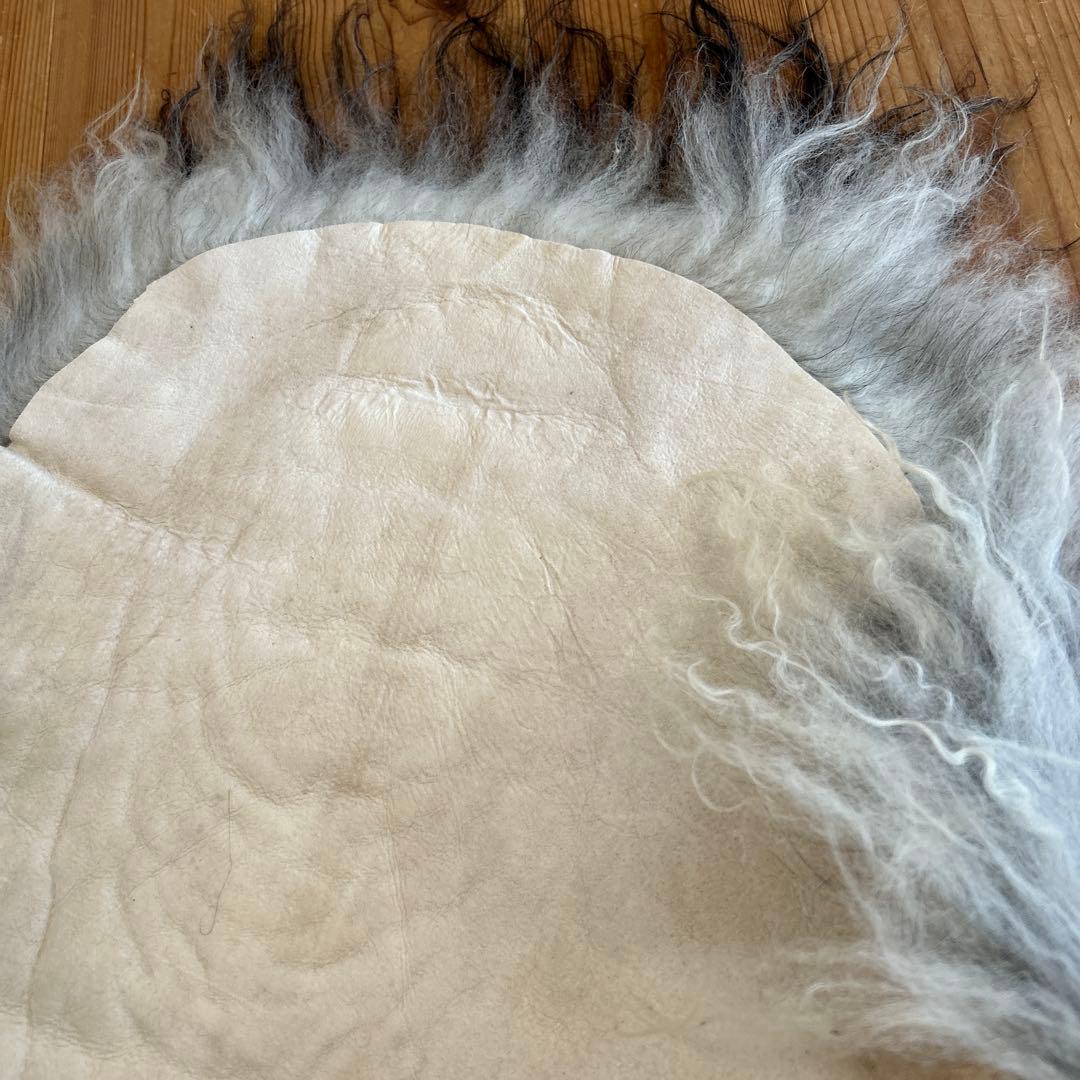 羊毛ラグ 白黒混合