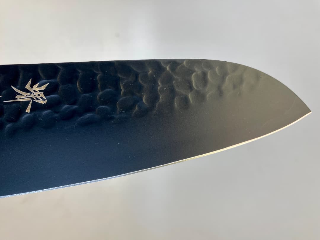 【新品未使用】堺孝行 黒影 三徳包丁 170mm V金10号 鎚目フッ素加工