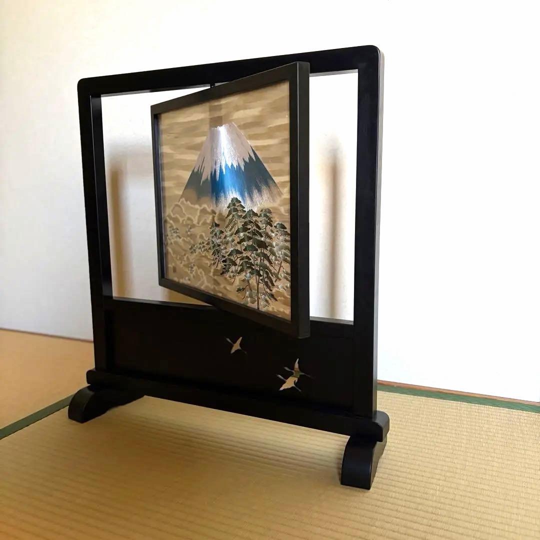 日本画刺繍の衝立