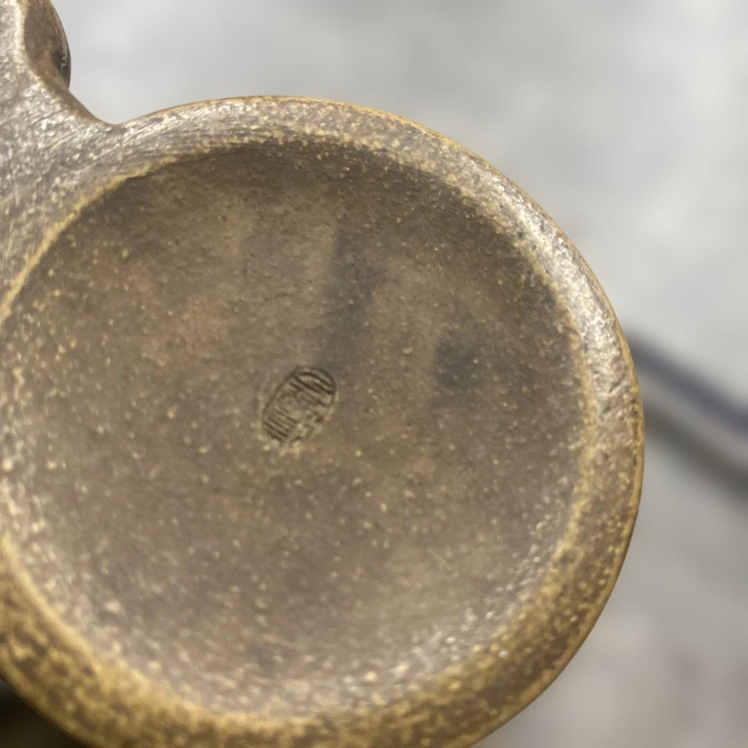 花瓶　置物　中国美術　竹形朱泥　紫砂　アンティーク