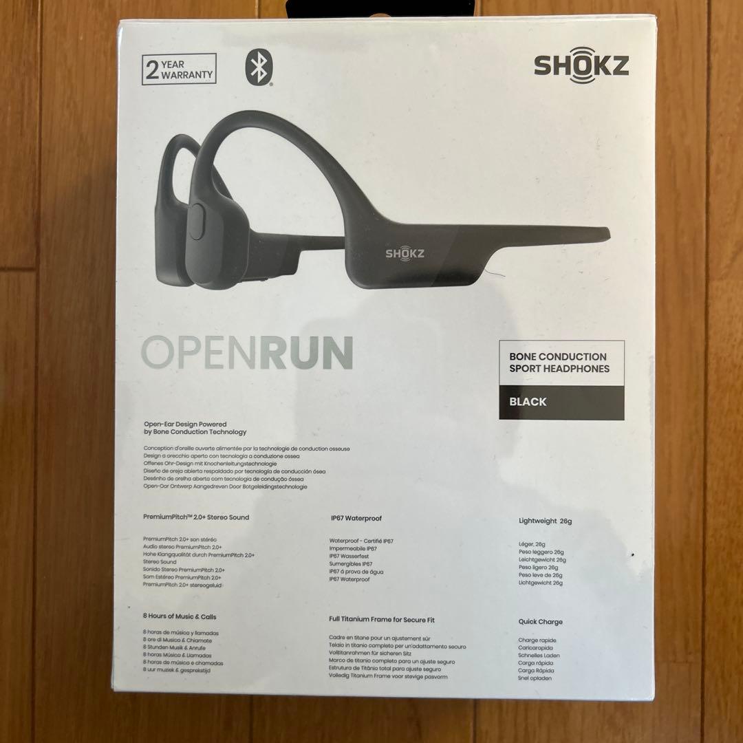 SHOKZ OpenRun 骨伝導イヤホン ブラック 新品