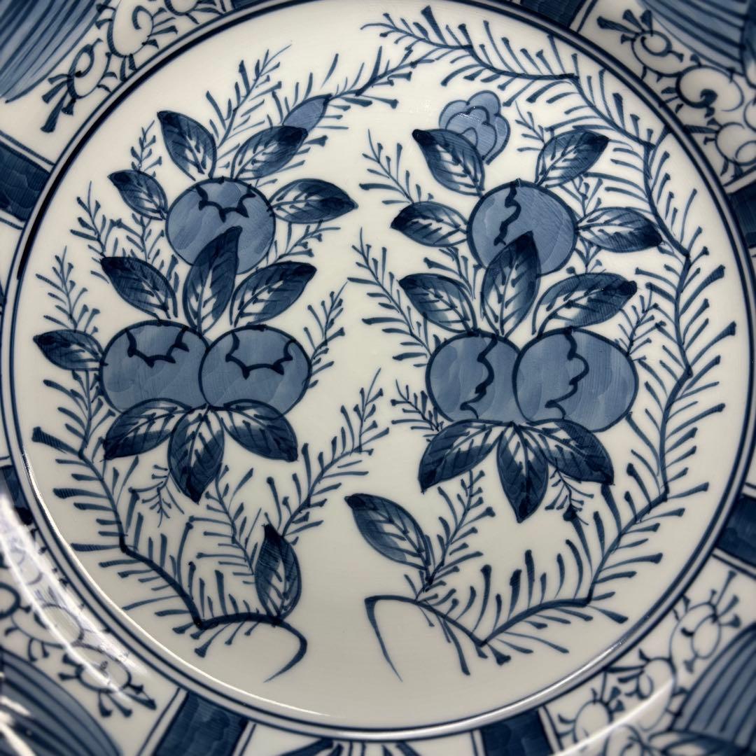 源右衛門　染付芙蓉手　大皿　木箱入り　深皿　未使用品