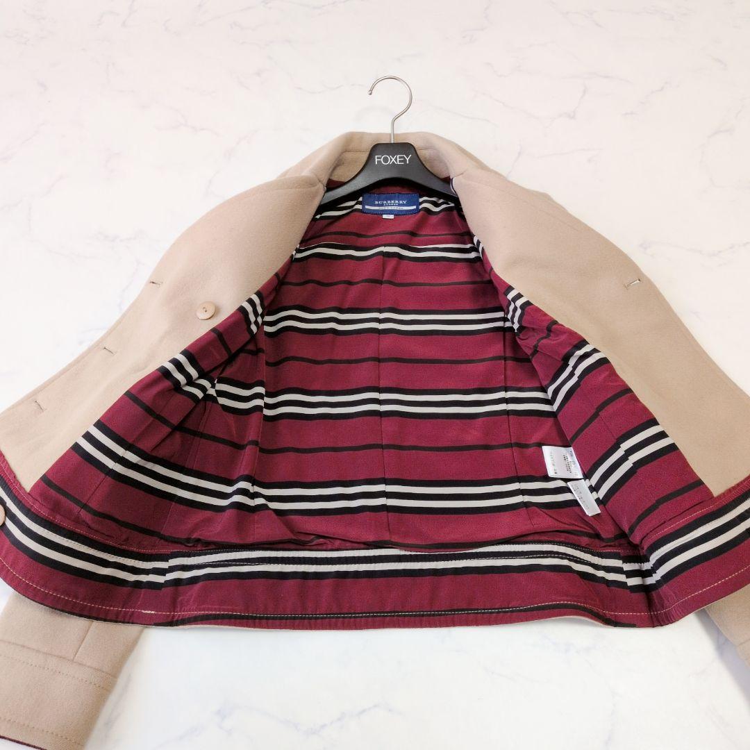 バーバリーブルーレーベル Pコート ウール100% ベージュ 38 M