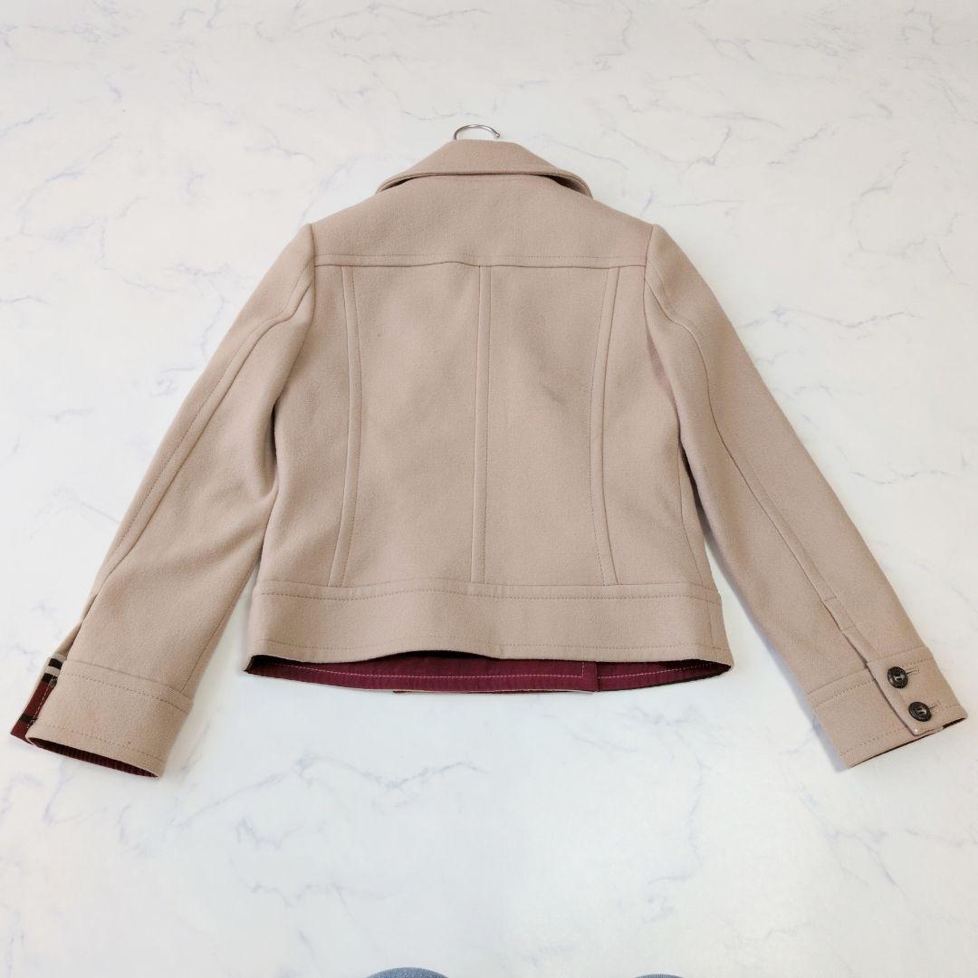 バーバリーブルーレーベル Pコート ウール100% ベージュ 38 M